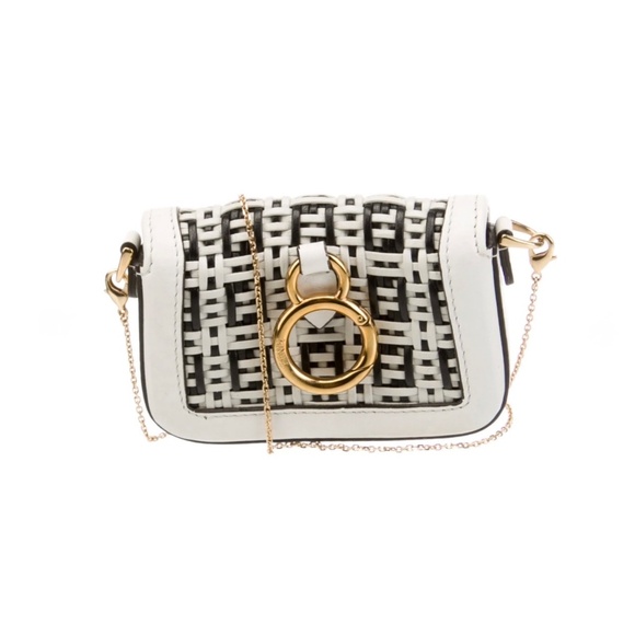 $1150 FENDI Woven FF Nano Baguette Charm w/ Chain - Picture 3 of 5